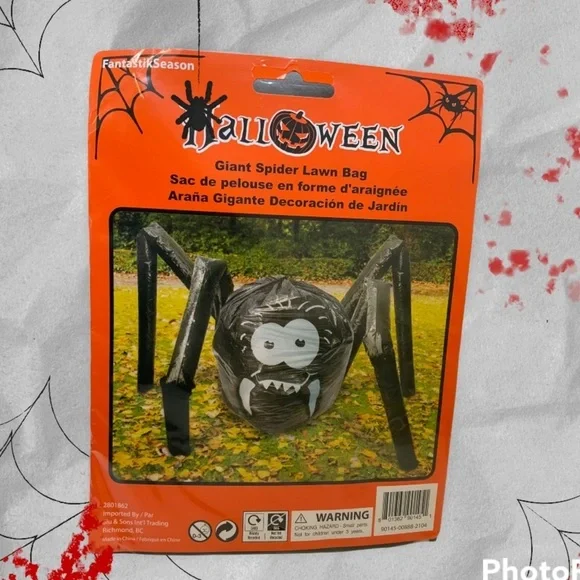 Halloween Giant Spider Lawn Leaf Bag Fall Yard Lawn Decoration - Picture 7 of 12